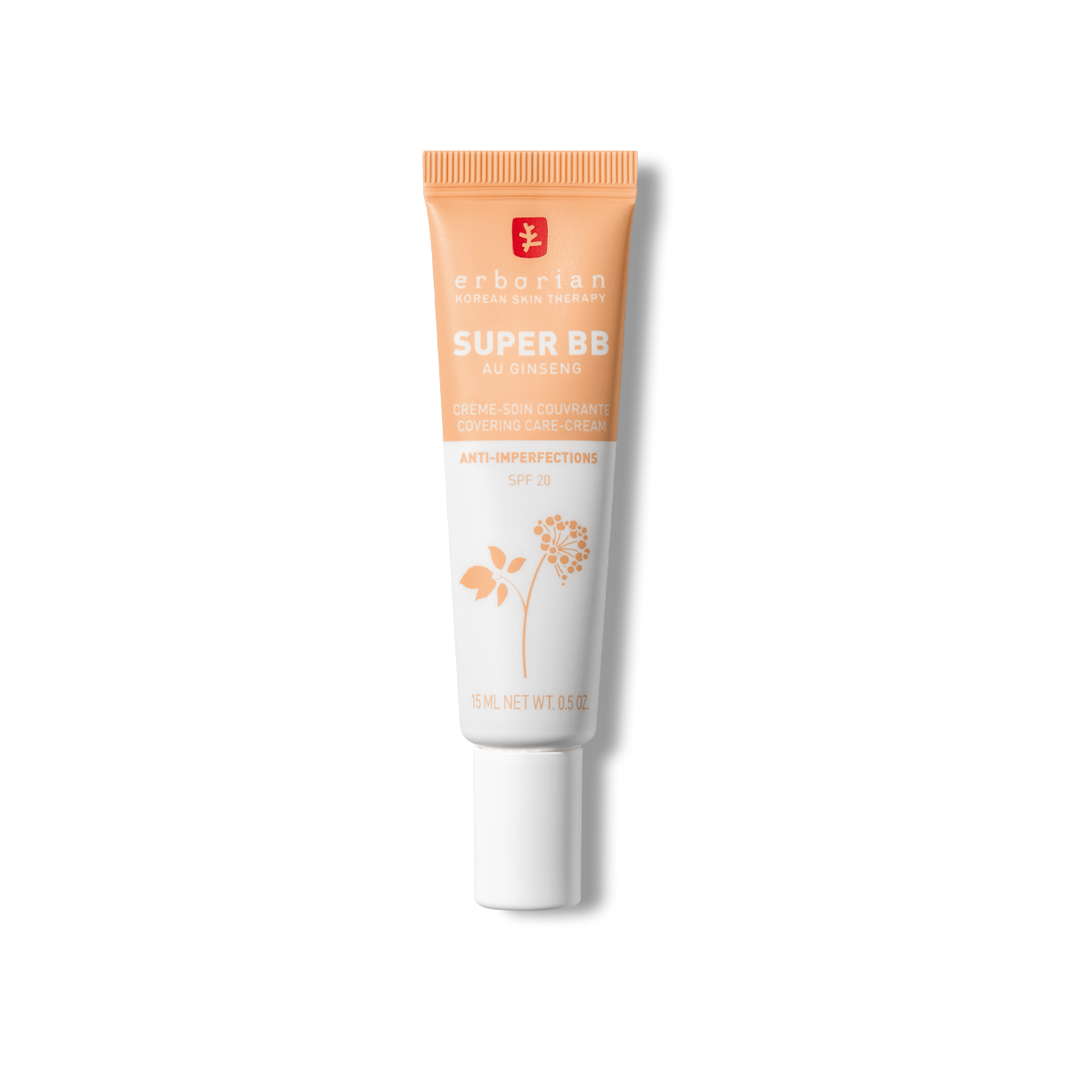 ERBORIAN SUPER BB CREAM COVERING CARE ANTI IMPERFECTIONS GOLDEN TINTED SPF20 SKIN WITH IMPERFECTIONS 15ML