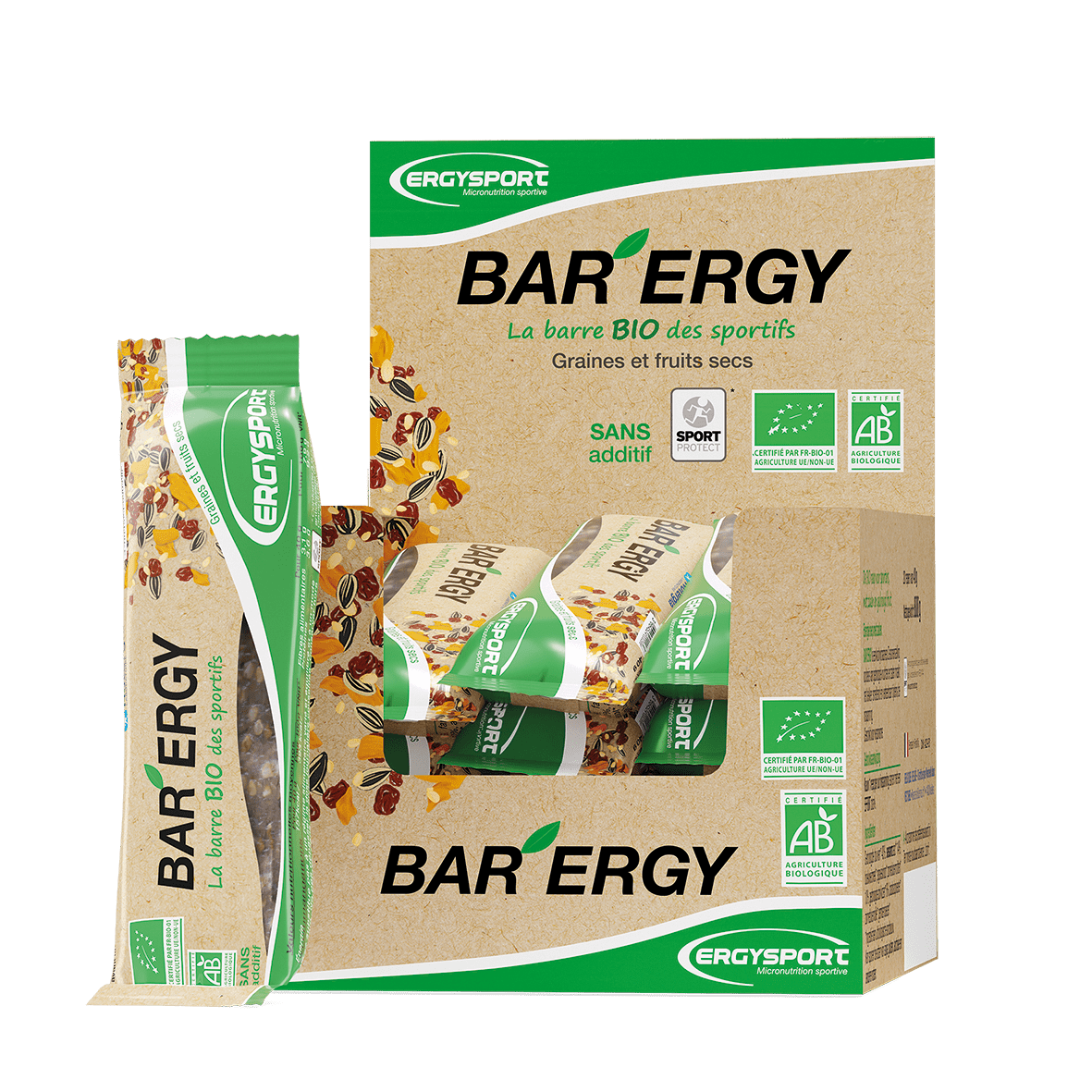 ERGYSPORT BAR ERGY ORGANIC SEEDS AND DRIED FRUITS 40G