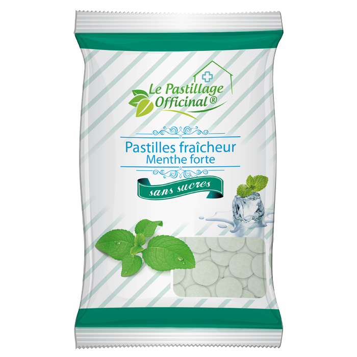 ESTIPHARM LE PASTILLAGE OFFICINAL STRONG MINT LOZENGES WITHOUT SUGAR 80G