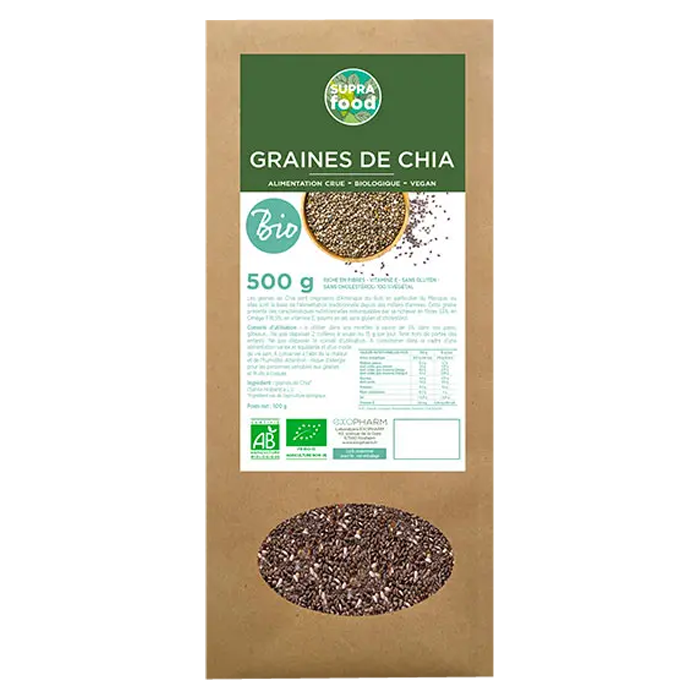 EXOPHARM SUPRA FOOD ORGANIC CHIA SEEDS 500G
