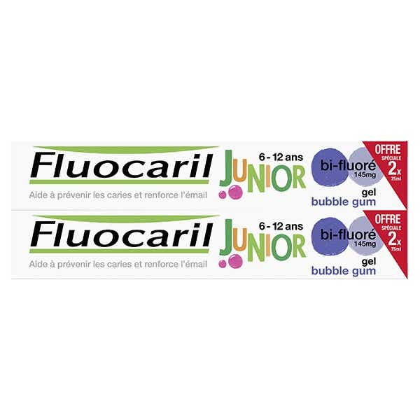 FLUOCARIL JUNIOR TOOTHPASTE 7 TO 12 YEARS BUBBLE GUM 2X50ML