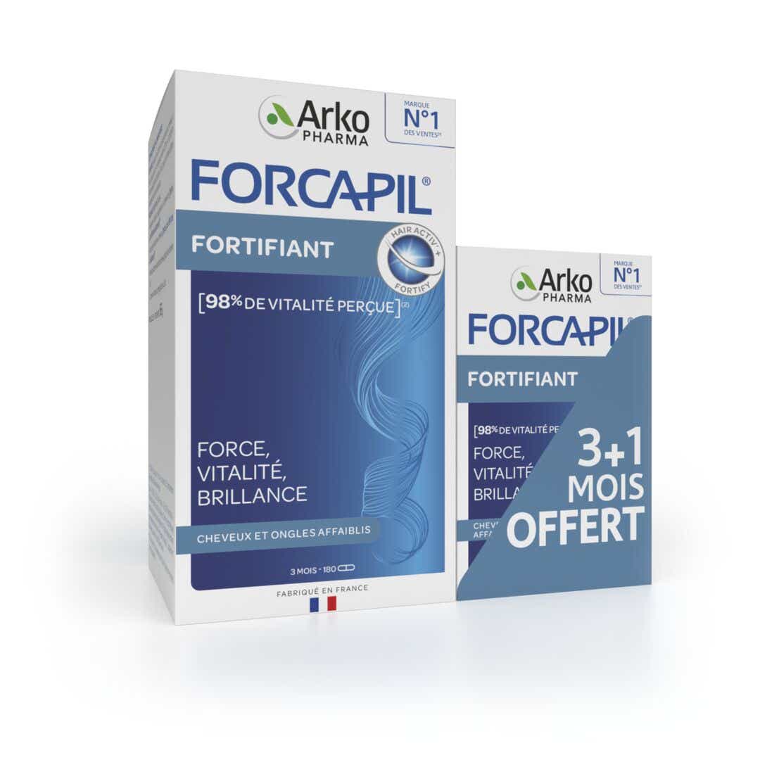 FORCAPIL FORTIFYING HAIR AND NAILS 180 CAPSULES 60 CAPSULES FREE