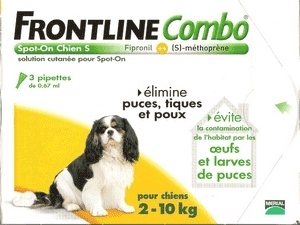 FRONTLINE COMBO SPOT ON DOGS 2 TO 10KG 6 PIPETTES OF 067ML