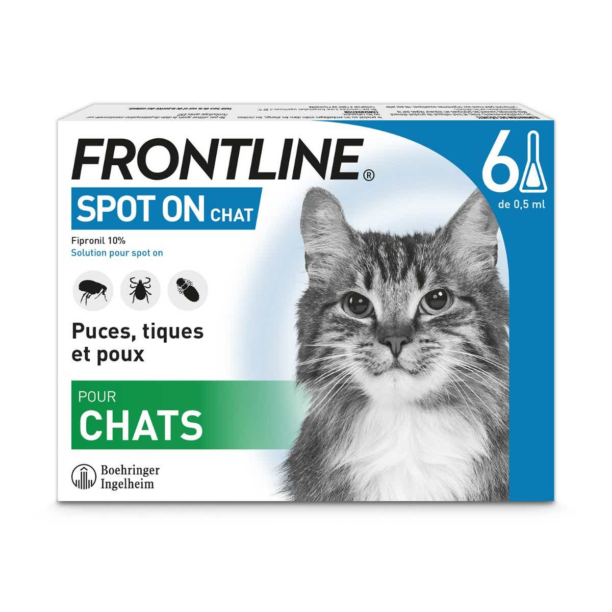 FRONTLINE SPOT ON CATS 6 PIPETTES OF 05ML