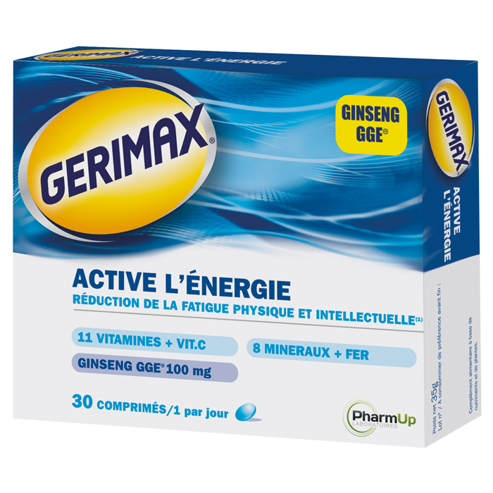 GERIMAX ACTIVATES ENERGY REDUCTION OF PHYSICAL AND INTELLECTUAL FATIGUE 30 TABLETS