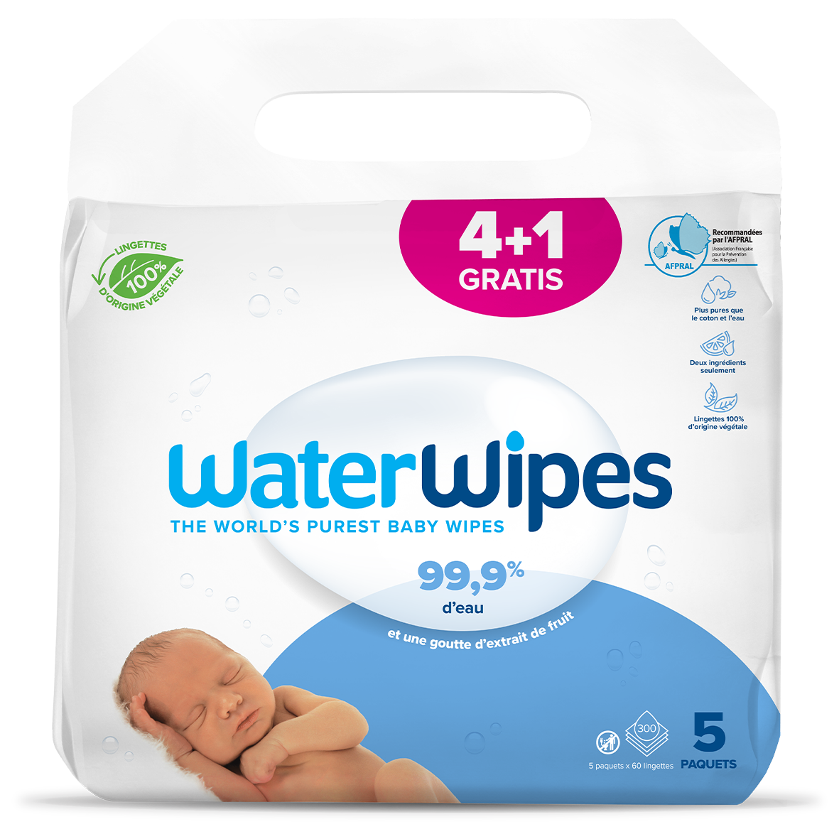 GILBERT WATERWIPES BABY WIPES 5X60 WIPES