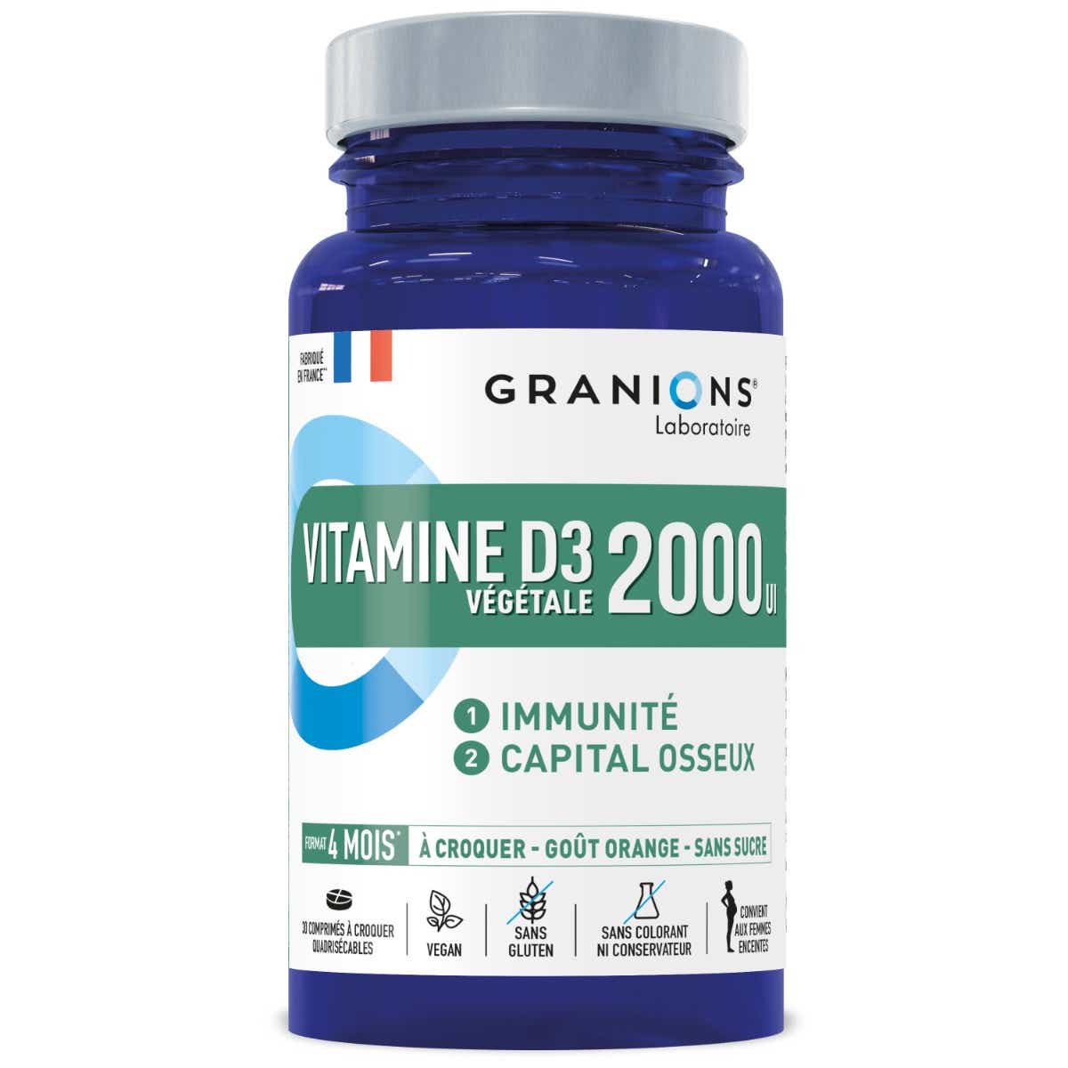 GRANIONS VITAMIN D3 2000 IU 30 CHEWABLE TABLETS