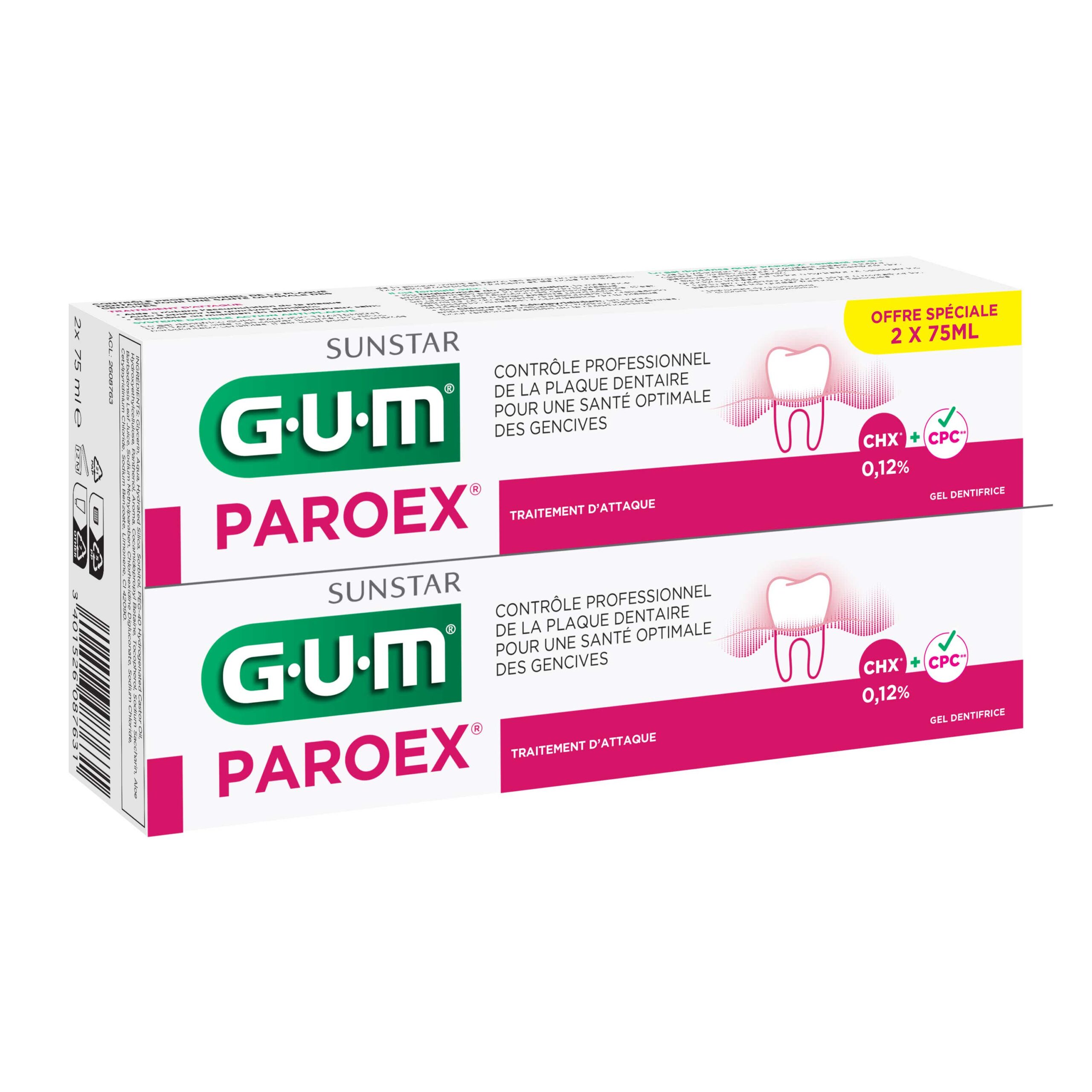 GUM PAROEX DUO TOOTHPASTE 2X75ML