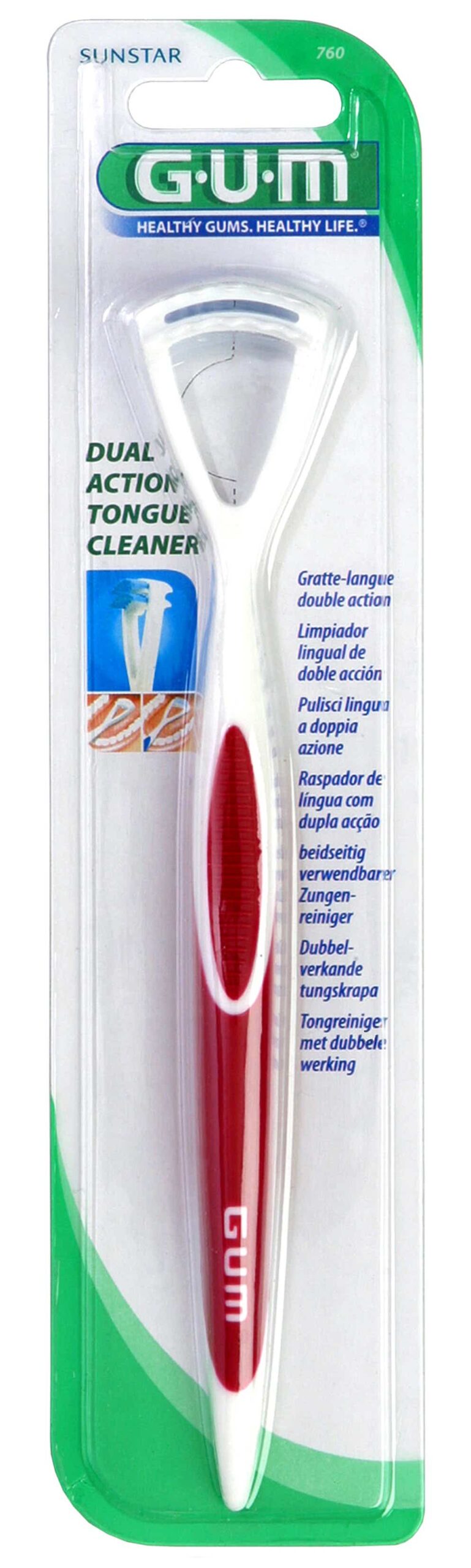 GUM DOUBLE ACTION TONGUE SCRATCHER 1 UNIT