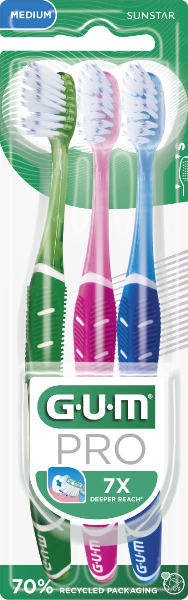 GUM PRO 528 MEDIUM TOOTHBRUSH 2 1 FREE