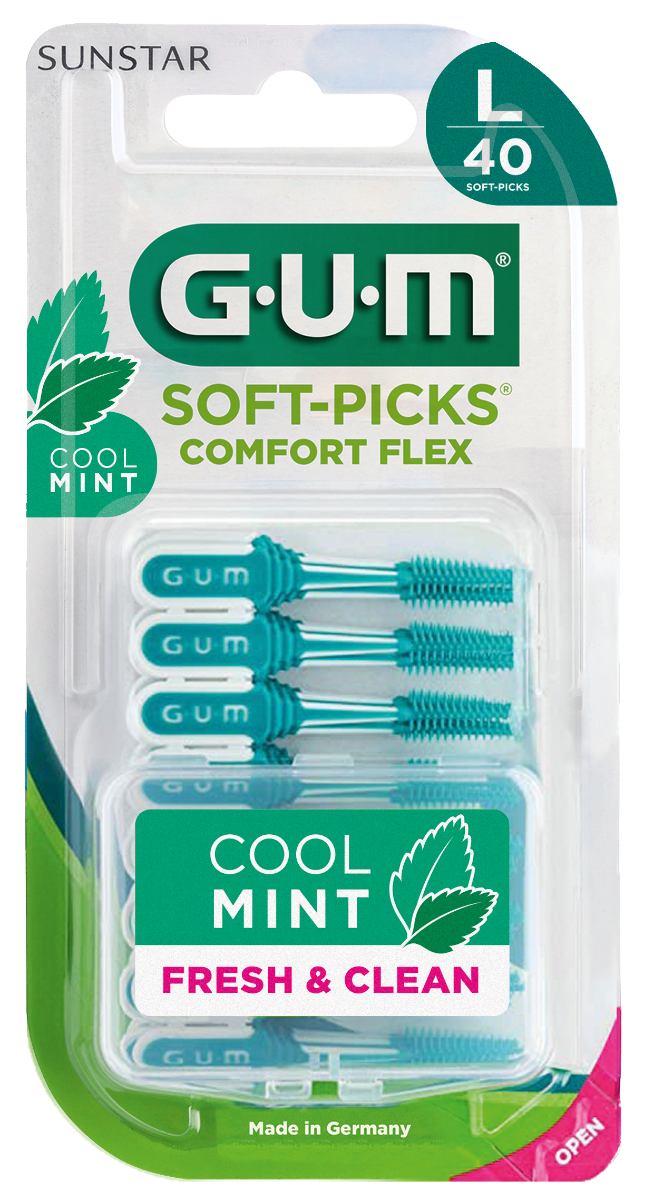 GUM SOFT PICKS COMFORT FLEX WIDE INTERDENTAL BRUSHES 40 UNITS