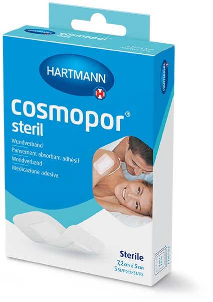 HARTMANN COSMOPOR STERIL ABSORBENT ADHESIVE DRESSINGS 7 2X5CM 5 PIECES