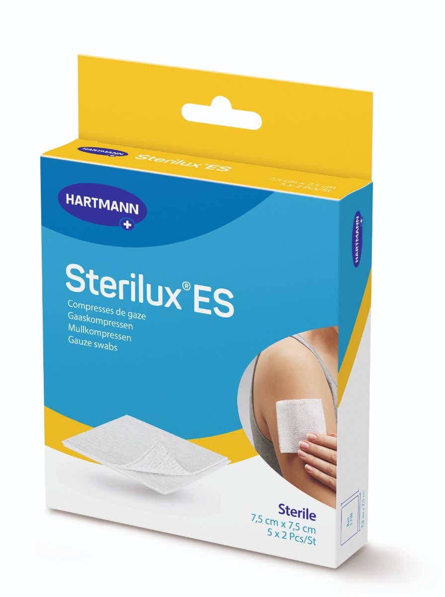 HARTMANN STERILUX ES GAS COMPRESSES 7 5CM BY 7 5CM 5 BAGS