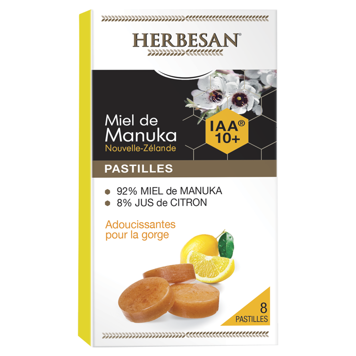 HERBESAN MANUKA LEMON HONEY TABLETS IAA 10 8 TABLETS