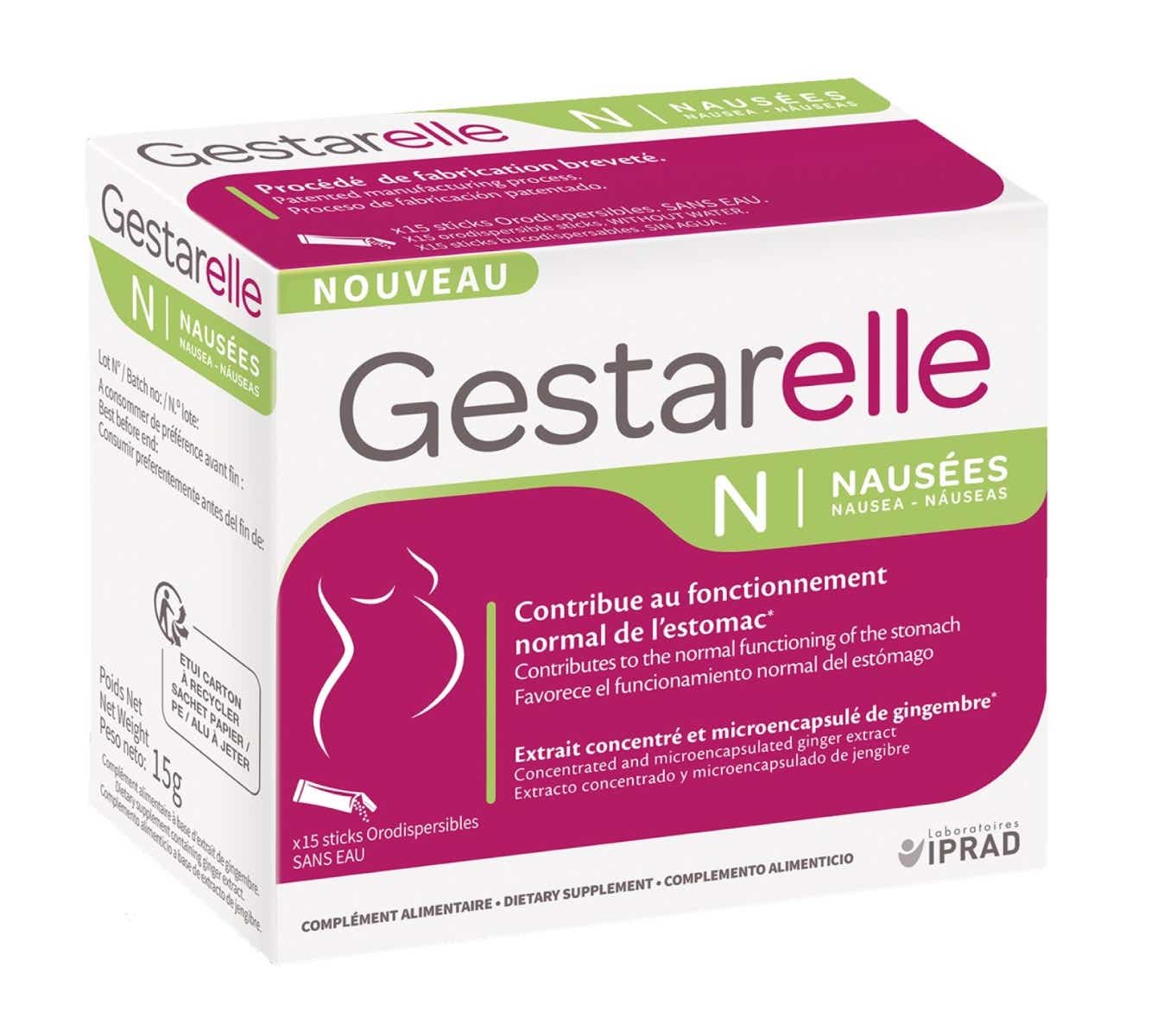 IPRAD GESTARELLE N NAUSEA 15 ORODISPERSIBLE STICKS