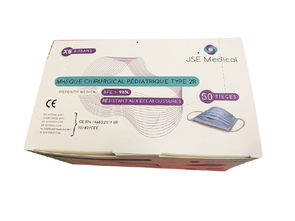 J S MEDICAL PEDIATRIC SURGICAL MASK TYPE 2R 50 PIECES