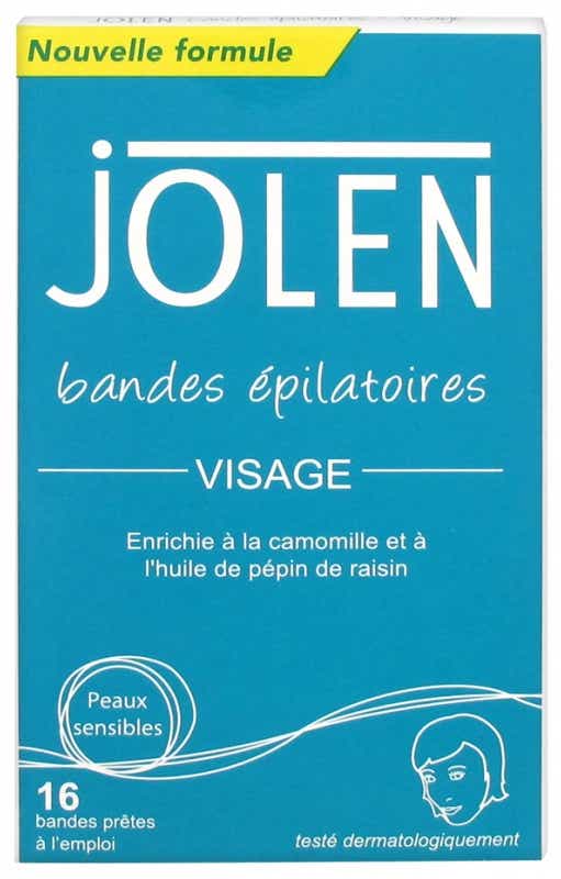 JOLEN FACIAL DEPILATORY STRIPS 16 UNITS