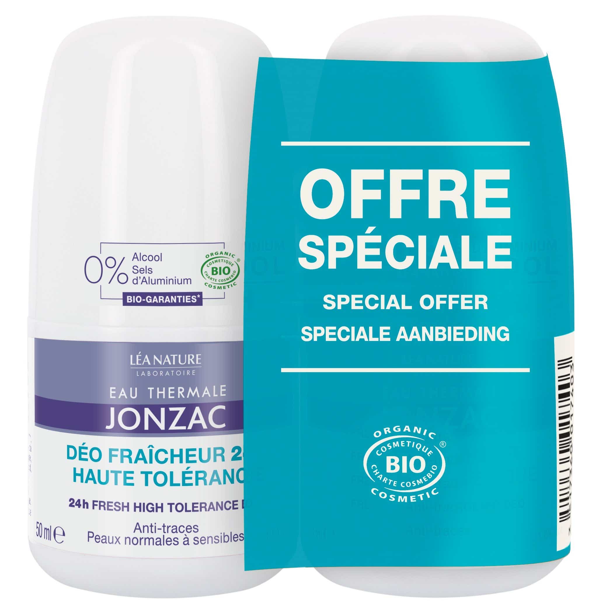 JONZAC ORGANIC HYPOALLERGENIC FRESH DEO 2X50ML