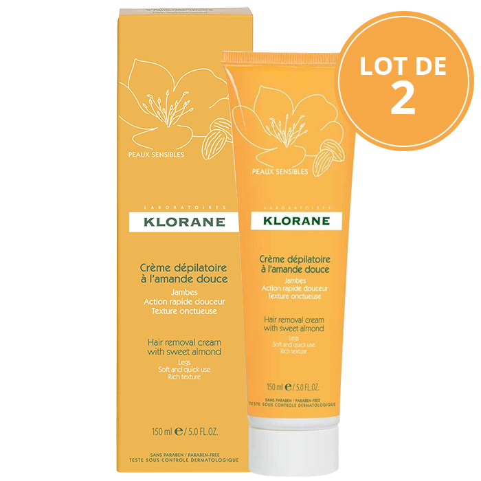 KLORANE DEPILATORY CREAM WITH SWEET ALMOND 2X150ML