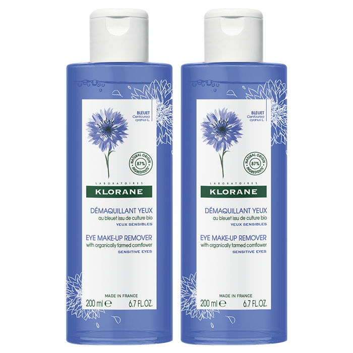 KLORANE BLUEBERRY EYE MAKE-UP REMOVER 2 BOTTLES OF 200ML