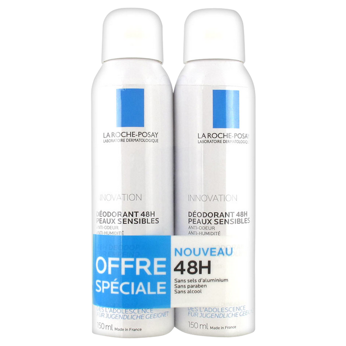 LA ROCHE POSAY DEODORANT DEODORANT SENSITIVE SKIN 48H SPRAY LOT 2X150ML