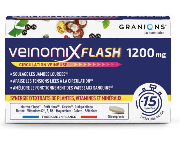 LABORATORY OF GRANIONS VEINOMIX FLASH 1200MG 30 TABLETS
