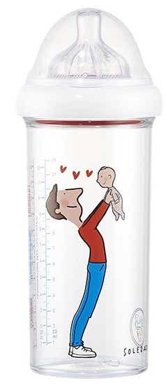 THE FRENCH BABY BOTTLE PAPA BABY 10 MONTHS AND OVER 360ML