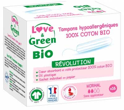 LOVE AND GREEN NORMAL HYPOALLERGENIC DIGITAL PAD WITHOUT APPLICATOR 16 PAD