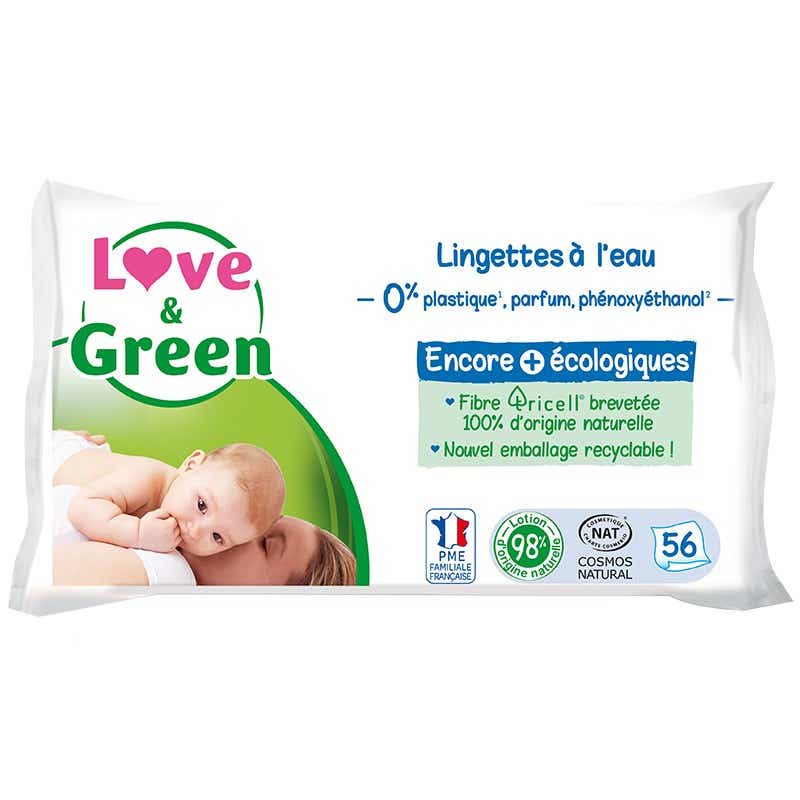 LOVE GREEN WATER WIPES 56 UNITS