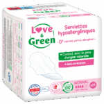 LOVE GREEN HYGIENIC HYGIENIC TOWELS ANTI-IRRITATION NORMAL 14 UNITS