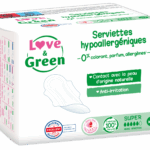LOVE GREEN HYPOALLERGENIC HYGIENIC TOWELS ANTI-IRRITATION SUPER 12 UNITS