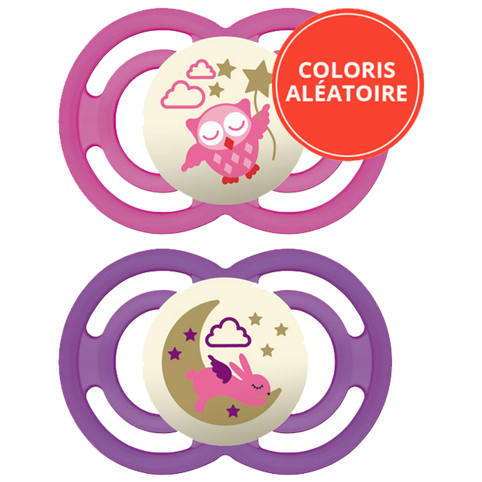 MAM PERFECT NIGHT SILICONE PACIFIERS 18 MONTHS 2 PIECES