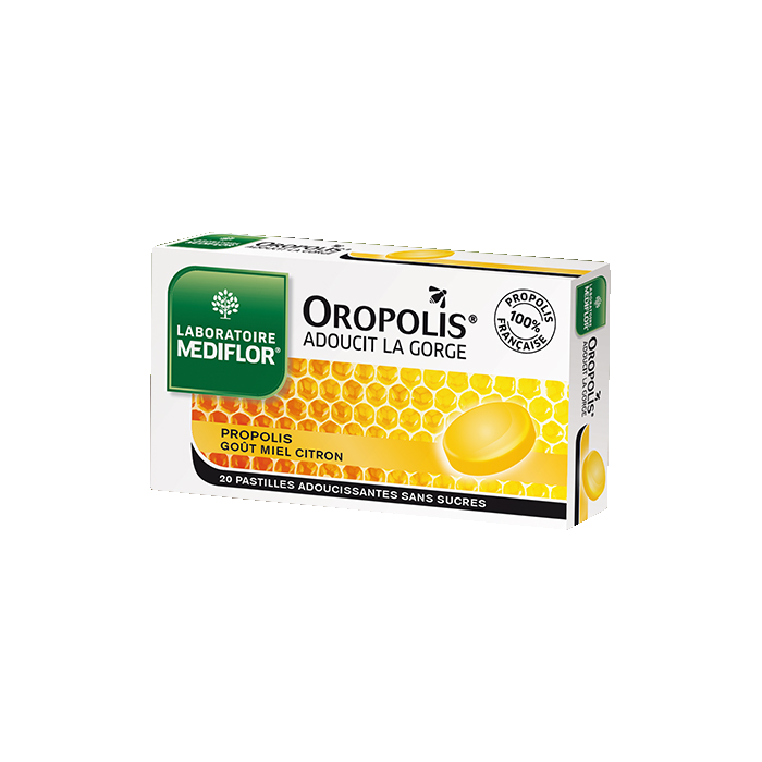MEDIFLOR PROPOLIS SOFTENING TABLETS HONEY LEMON FLAVOR 20 TABLETS