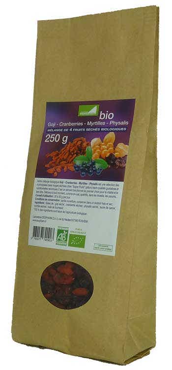 MIX 4 FRUITS GOJI CRANBERRIES BLUEBERRY PHYSALIS 250 G