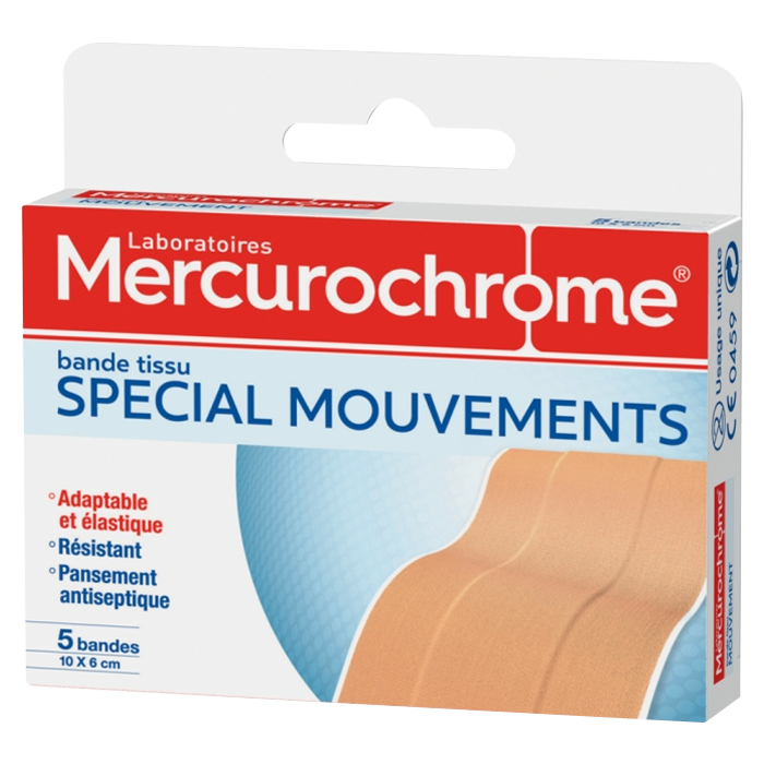 MERCUROCHROME FABRIC STRIP SPECIAL MOVEMENTS 5 STRIPS OF 10X6CM