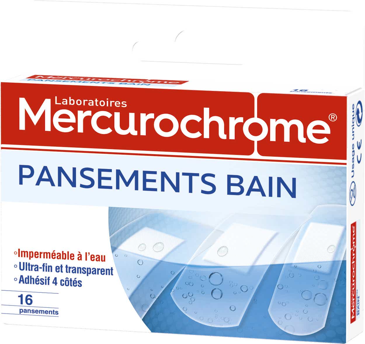 MERCUROCHROM BATH DRESSINGS 16 DRESSINGS