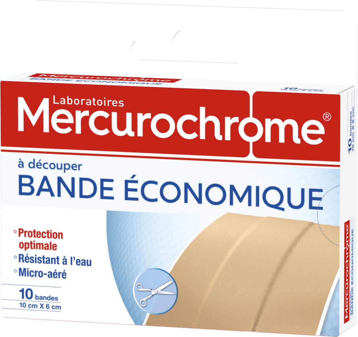 MERCUROCHROME DRESSINGS ECONOMIC STRIPS 10 STRIPS OF 6X10 CM