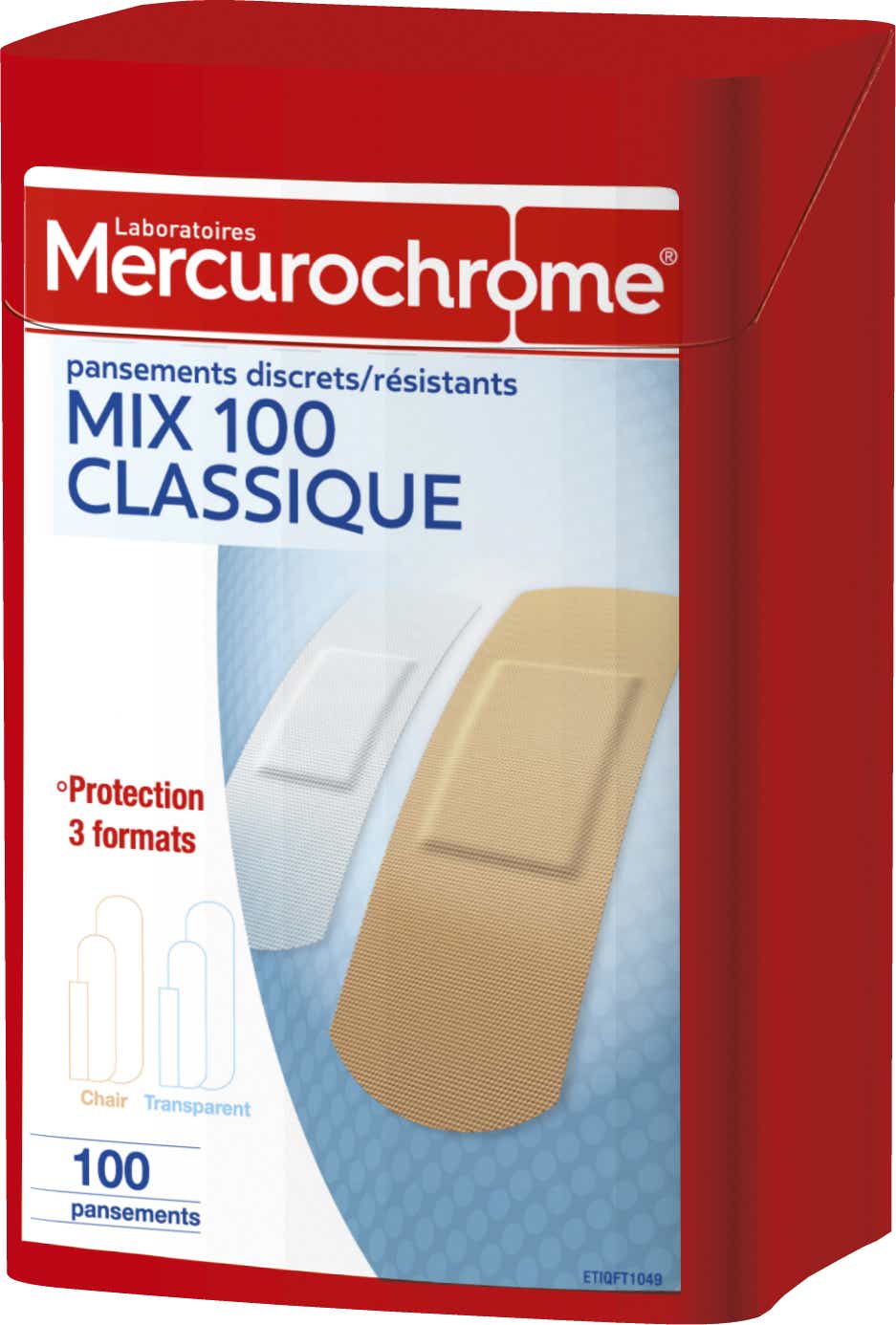 MERCUROCHROME CLASSIC DRESSINGS MULTI FORMATS FAMILY BOX 100 UNITS