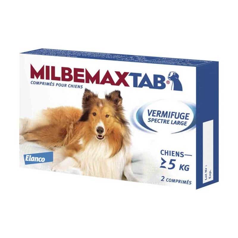 MILBEMAXTAB DEWERMER BROAD SPECTRUM DOG 5KG 2 TABLETS