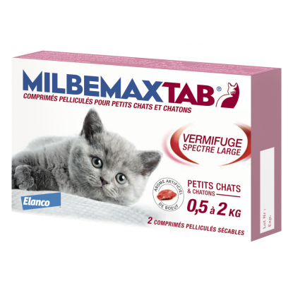 MILBEMAXTAB DEWERMER BROAD SPECTRUM SMALL CAT 0 5 TO 2KG 2 TABLETS