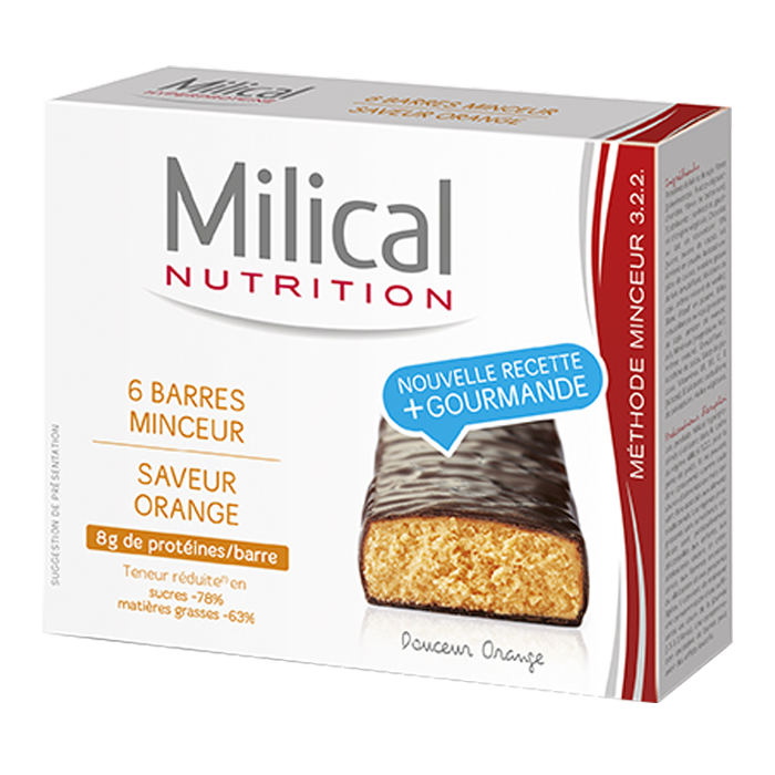 MILICAL SLIMMING BAR CHOCOLATE ORANGE 6 BARS