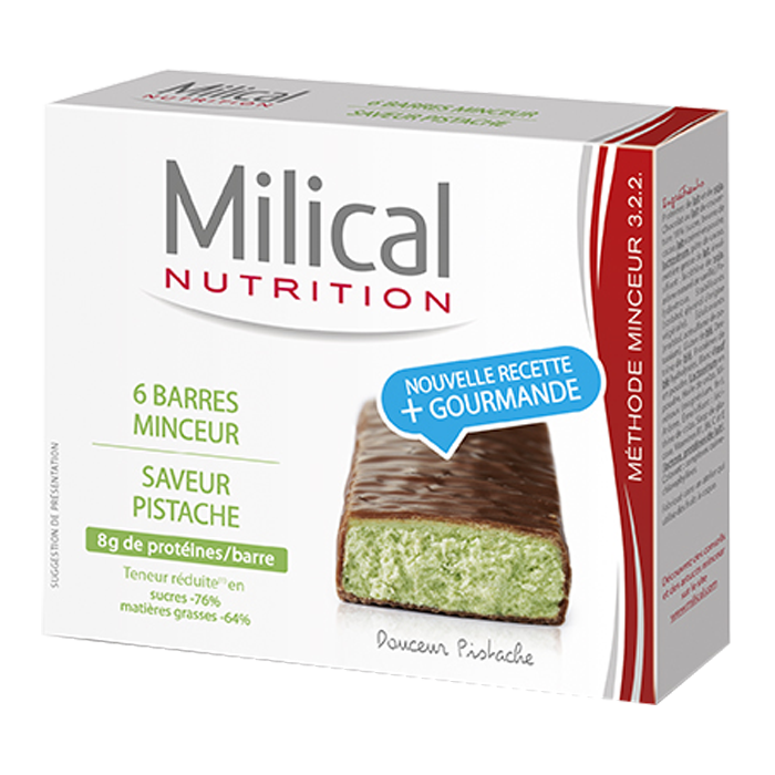 MILICAL SLIMMING BAR CHOCOLATE PISTACHIO 6 BARS