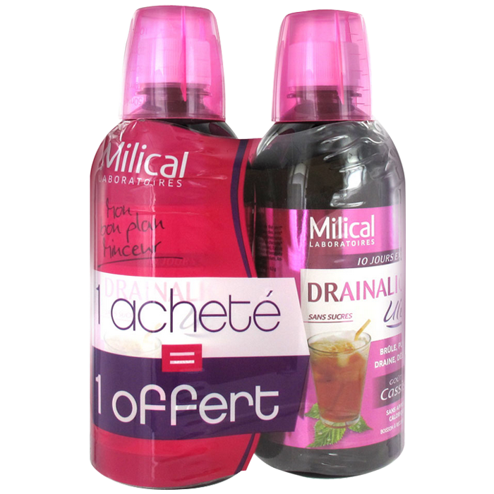 MILICAL SLIMMING DRAINER ULTRA BLACKCURRANT TASTE 2X500ML