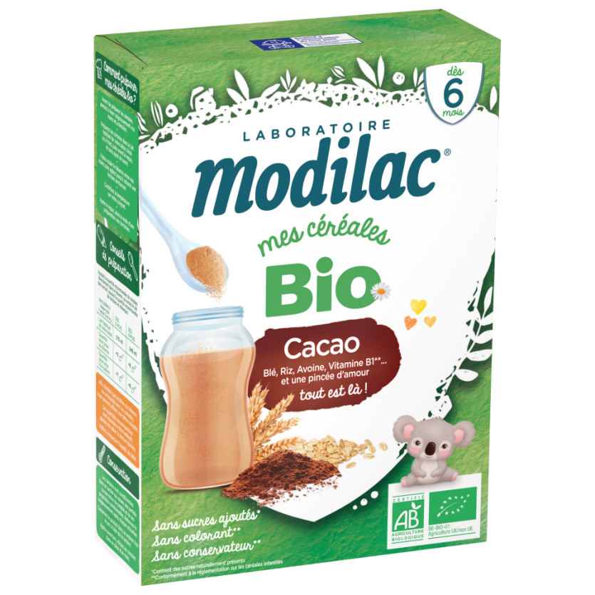 MODILAC MY ORGANIC COCOA CEREALS 6 MONTHS 250G