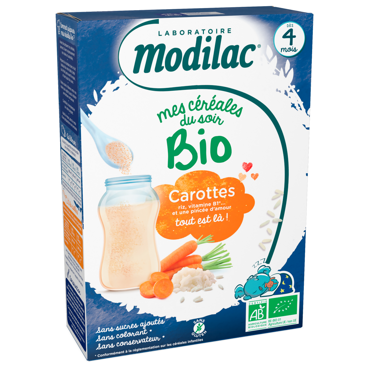 MODILAC MY ORGANIC CEREALS RICE CARROT 4 MONTHS 250G
