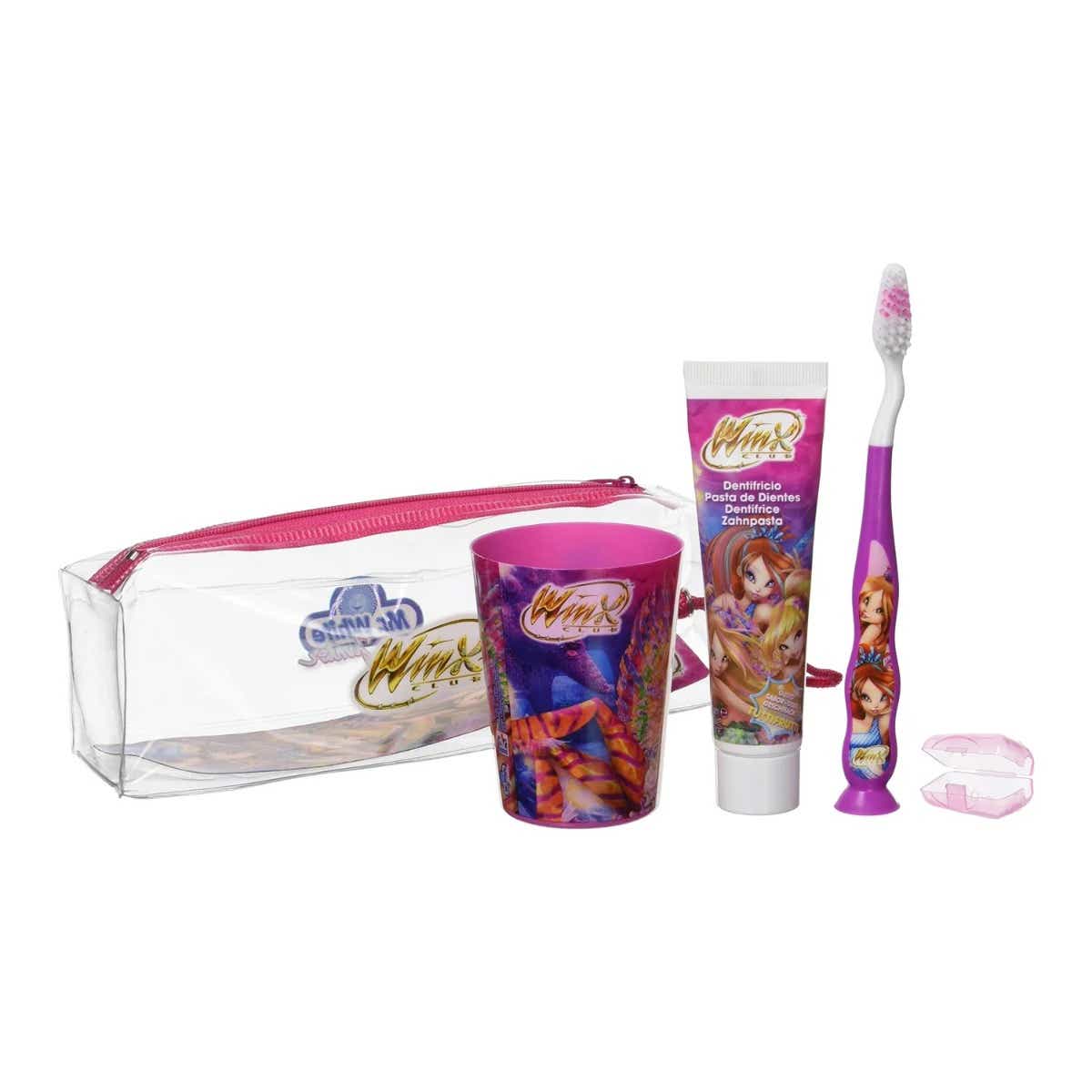 MR WHITE WINX CLUB TRAVEL KIT TOOTHBRUSH TOOTHPASTE 75ML CUP