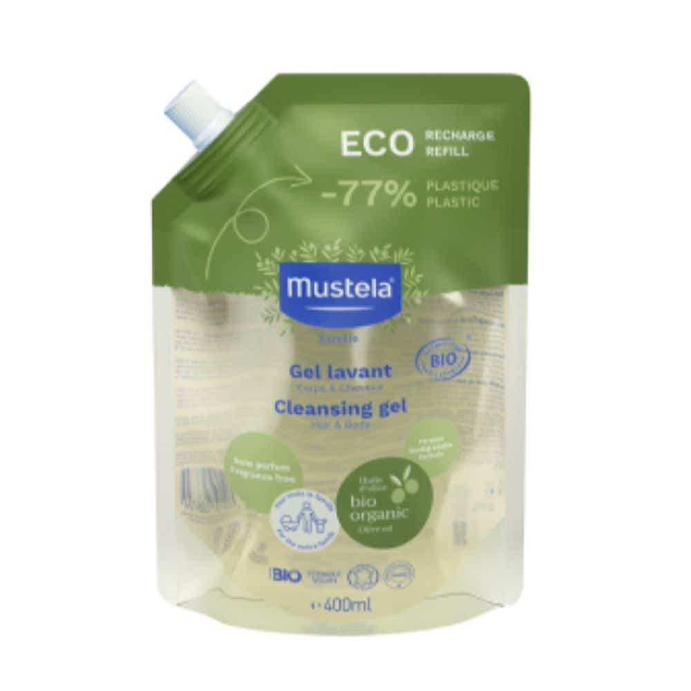 MUSTELA ECO REFILL ORGANIC BODY AND HAIR WASHING GEL 400ML