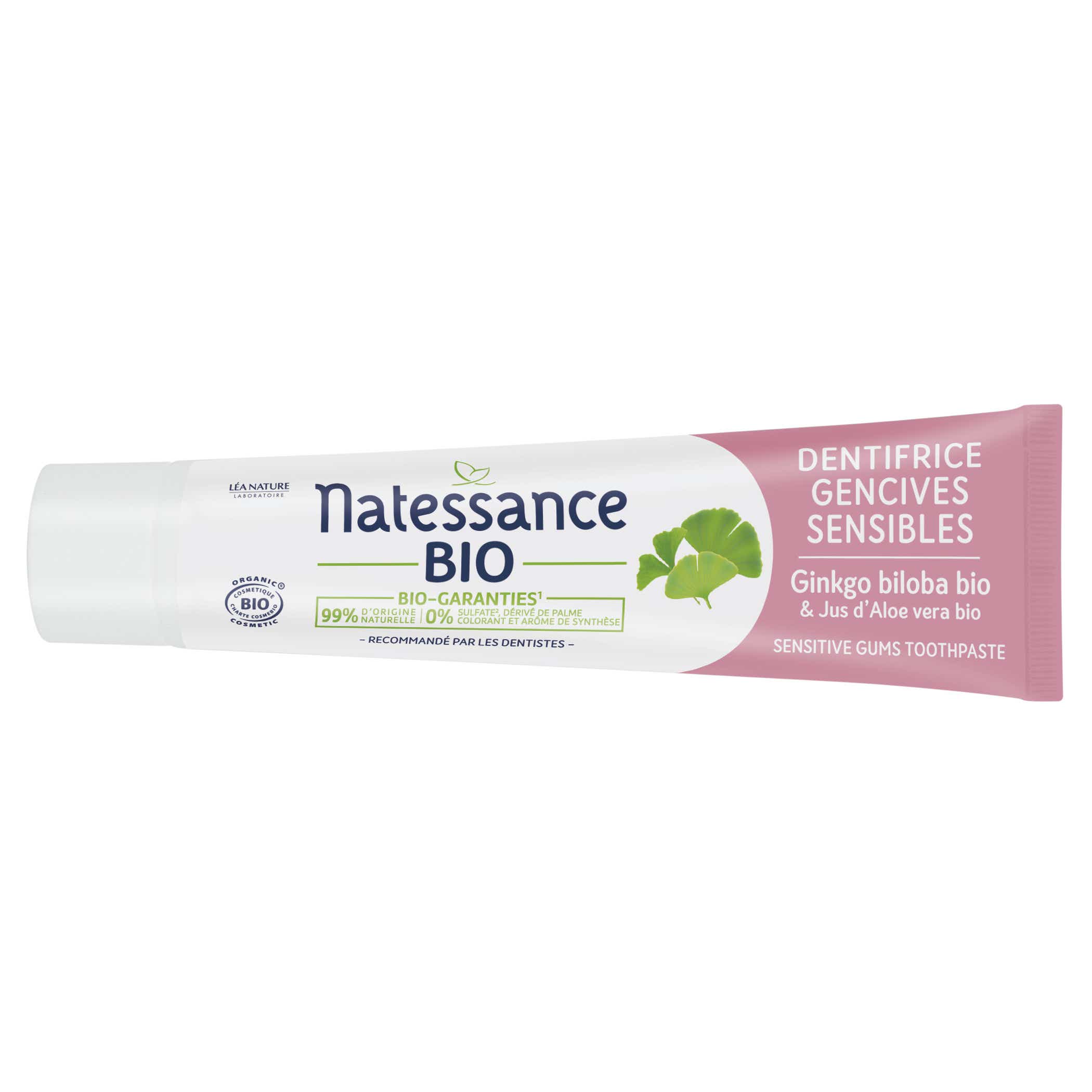 NATESSANCE TOOTHPASTE SENSITIVE GUMS GINKGO BILOBA ORGANIC 75ML