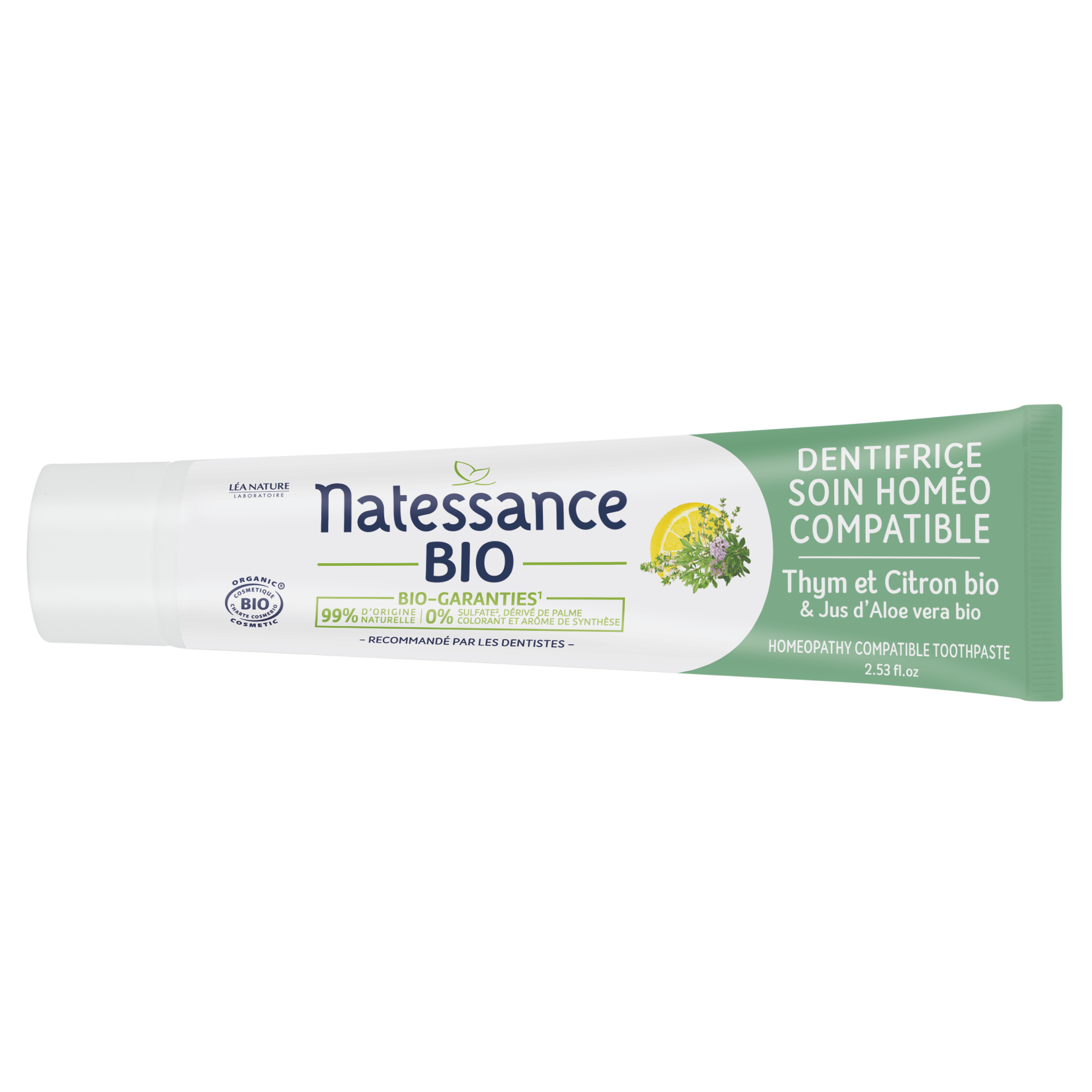 NATESSANCE TOOTHPASTE HOMEO COMPATIBLE ORGANIC THYME CARE 75ML