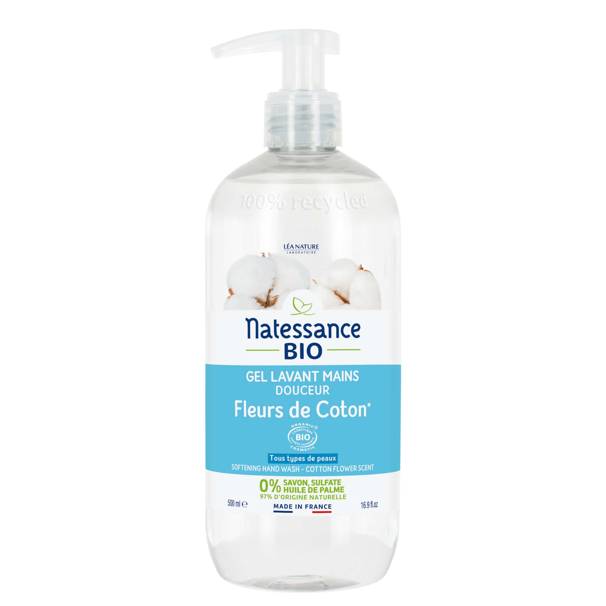 NATESSANCE GENTLE COTTON FLOWER HAND WASHING GEL 500ML